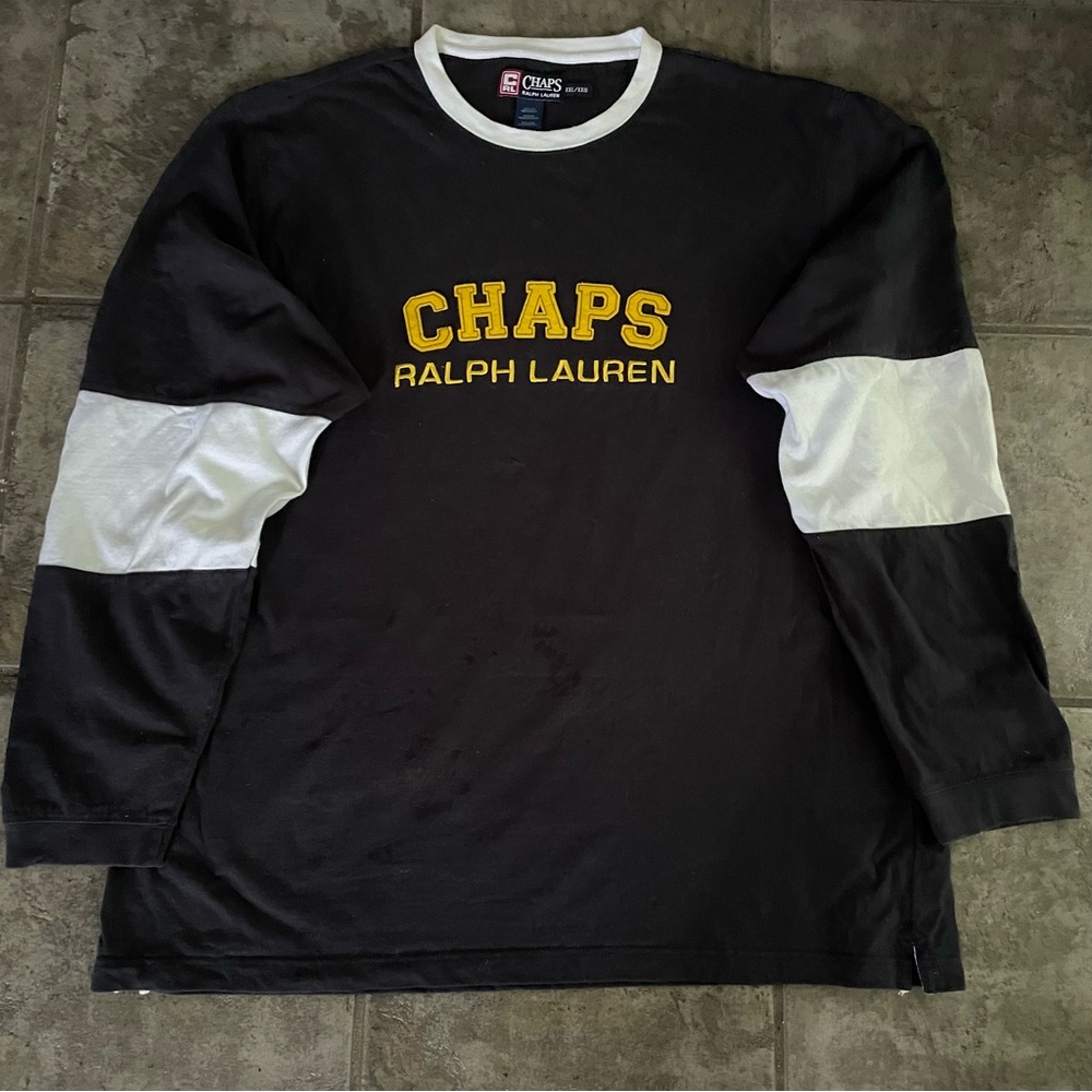 Chaps Ralph Lauren Crewneck Sweatshirt Hoodie Top . Stylish . Color Black . XXL